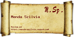 Menda Szilvia névjegykártya